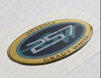Grady White 257 Advance Raised Domed 3D Decal 5" x 2.7" 1pcs.